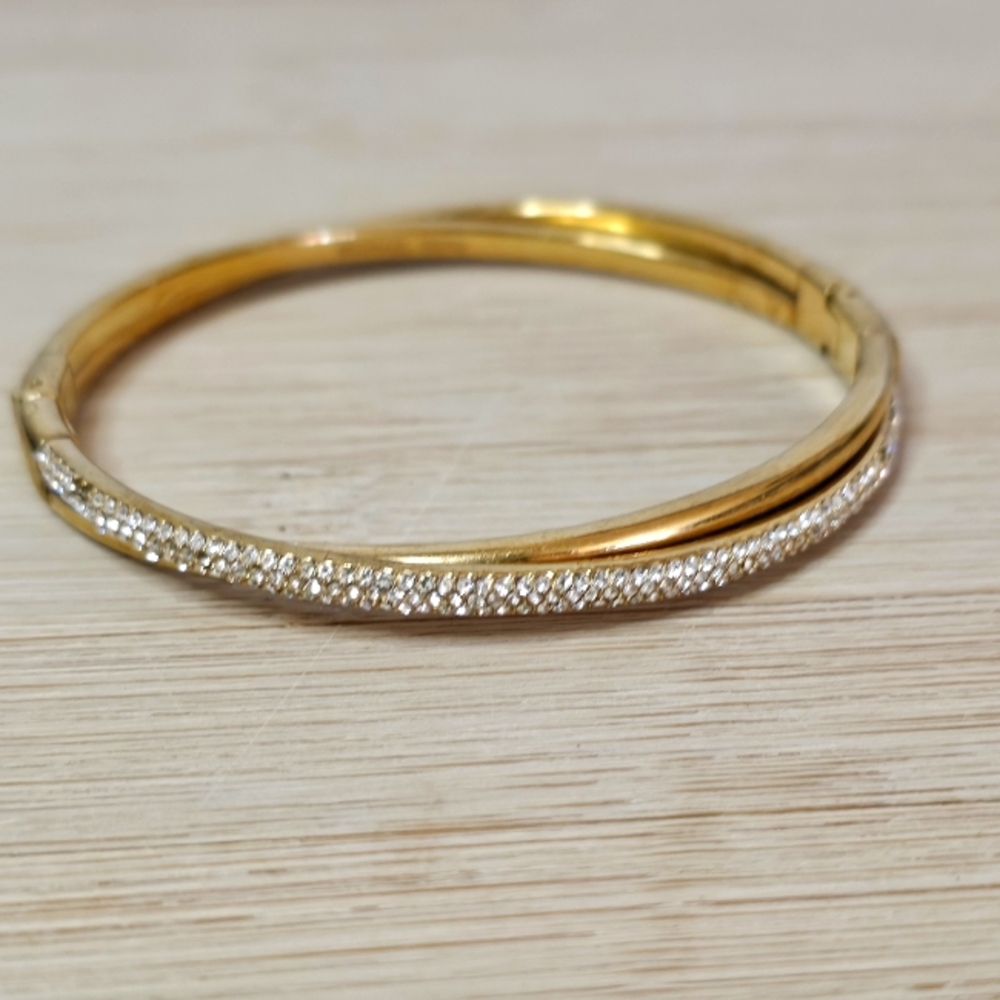 Authentic Michael Kors Gold Twisted Pave Crystal Bracelet (Missing Stones)
